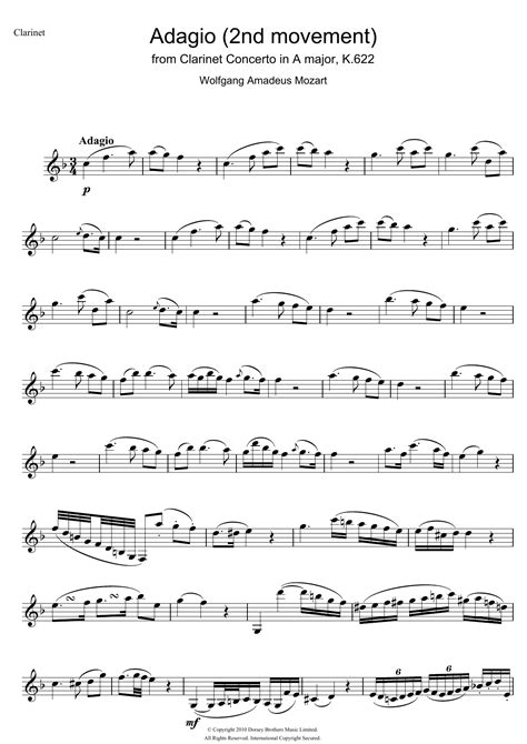Mozart: Clarinet Concerto K622 Mvt.II Adagio (original Key Of D) - Wind Quintet (clarinet Feature)